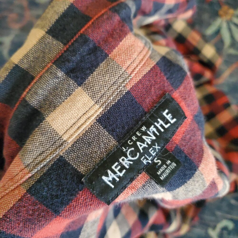 J Crew Mercantile Checkered Flannel W/ Elbow Patches - Picture 10 of 10